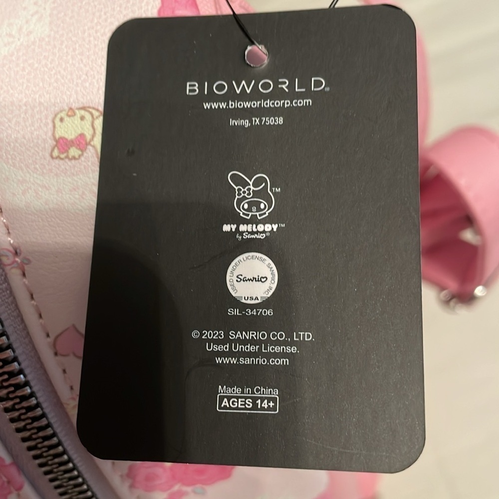 My Melody Bioworld Sanrio Pastel Rose Mini Backpack - Picture 10 of 16